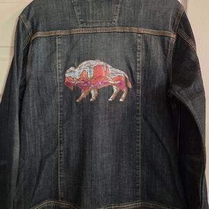 Carhartt Denim Jacket with Custom Embroidered Buffalo